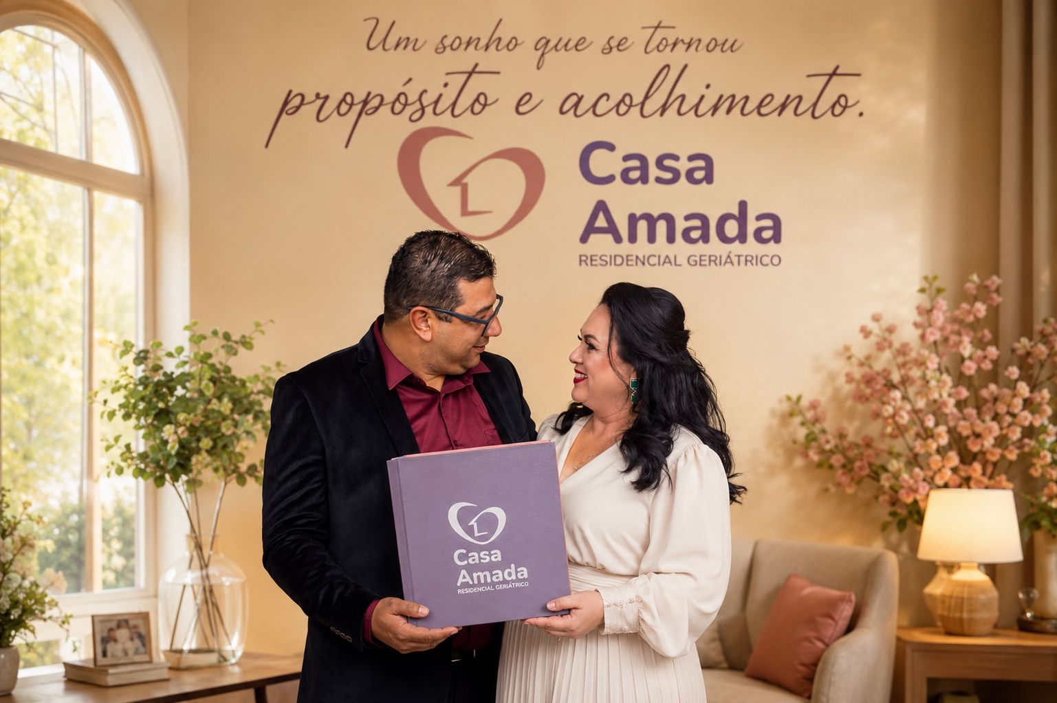André e Patrícia, proprietários da Casa Amada Residencial Geriátrico